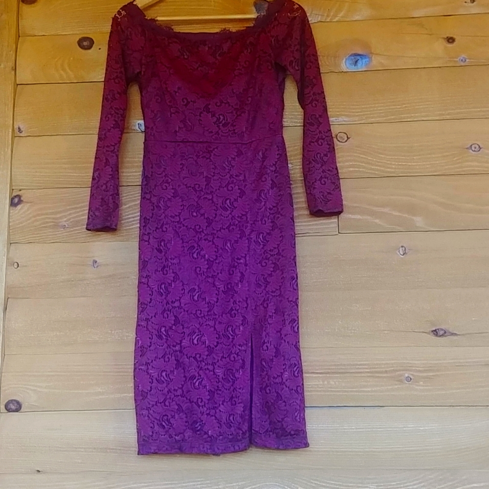 Lace burgundy formal dress